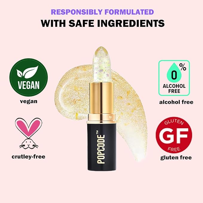 pH Lip Balm, Transparent Clear Color Changing Lipstick and Tinted Lip Balm Chapstick, Vegan & Cruelty Free Lip Tint, Hydrate & Nourish with JOJOBA and MEADOWFOAM SEED OIL, #001 Amethyst