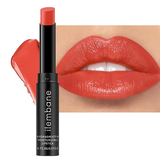 Moisture Coral Red Lipstick – Hydrating Lip Balm for Dry, Cracked Lips, Weightless Creamy Lip Color with Vitamin E, Hydrasmooth, Glossy Juicy Finish, Long Lasting for Women (Coral)