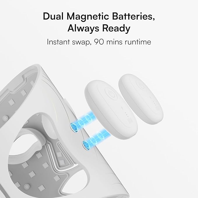 INIA Red Light Therapy Mask for Face, Glow Wireless LED Face Mask Light Therapy with Near-Infrared Red Light (NIR), Rechargeable and Ergonomic Design for Home & Travel