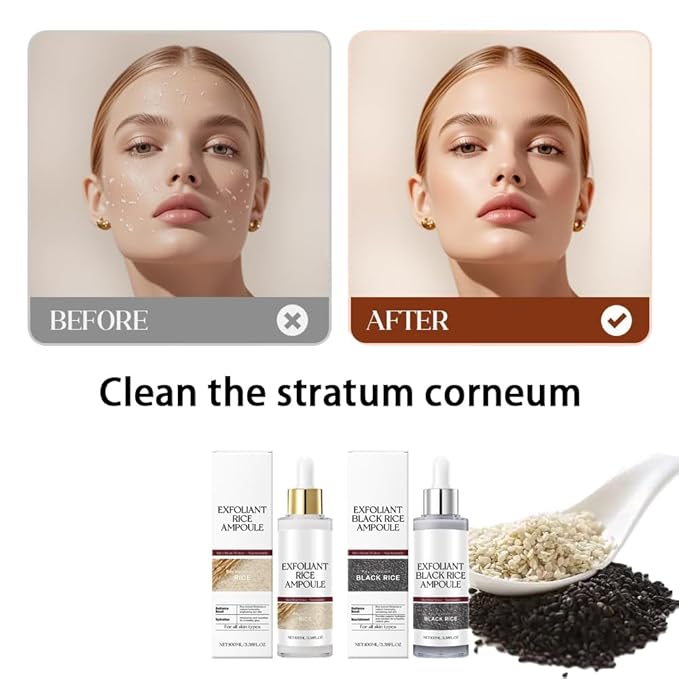 Black and White Rice Peeling, New Soft Rice Exfoliating Face and Body, Black and White Rice Exfoliant for All Skin Types, Gentle Peel & Deep Hydration (White+Black) 2P