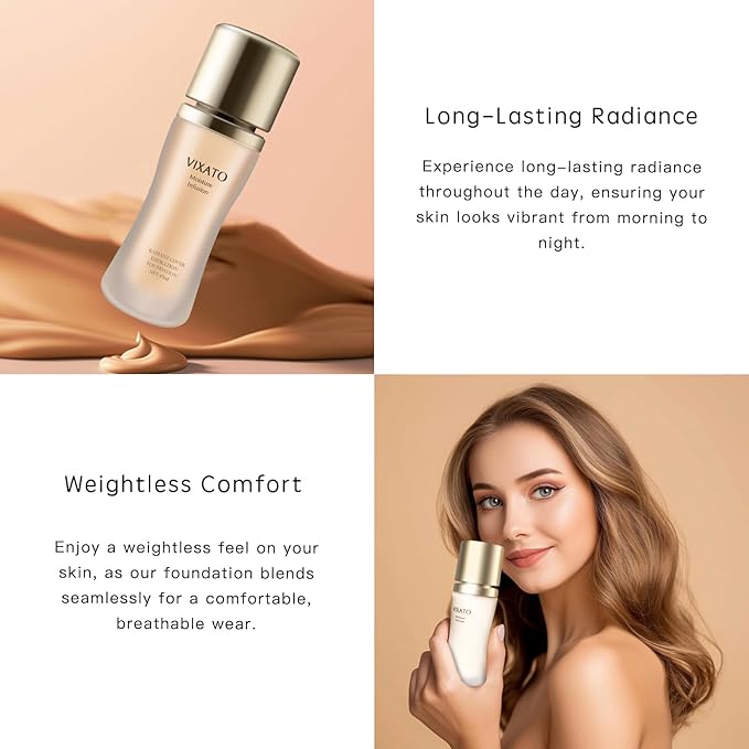 Foundation Concealer, 2025 New Full Coverage Moisturizer Liquid Age-Defying Foundations, Hydration Natural Finish & Long Wea for All Skin Types (Dark, One SIze)