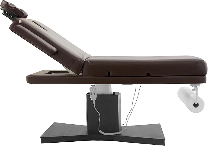 SKINACT Milo 3.0 Motor (with Independent Leg Adjustment) Electric Massage & Facial Bed/Table with Face Cradle Dark Brown