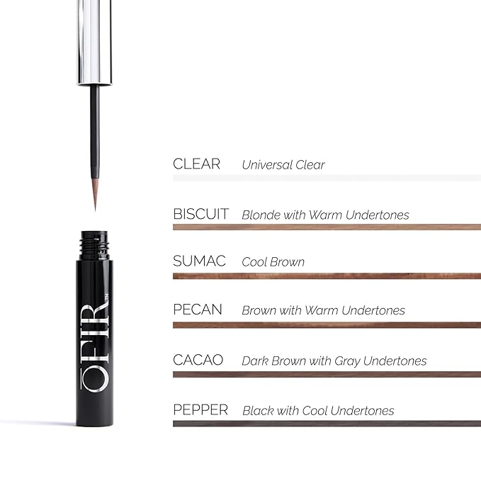 OFIR Brow Tonic Serum Browliner | Smudge-Proof Matte Finish | Hybrid Makeup & Skincare with Hyaluronic Acid & Plant Extracts | Strengthening | Cruelty-Free Brow Serum | Pecan - Warm Brown, 0.057 Oz
