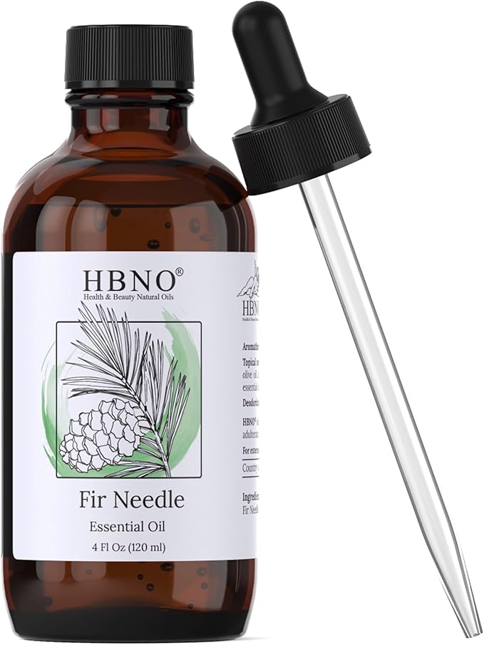 HBNO Fir Needle Essential Oil - Huge 4 oz (120ml) Value Size - Natural Fir Needle Oil - Perfect for Cleaning, Aromatherapy, DIY, Soap and Diffuser