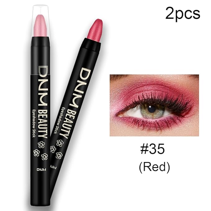 Kaely 2Pcs Cream Eyeshadow Sticks Set for Eyes Waterproof,Red Shimmer Eye shadow Stick Pencil Pen Bulk sombras en crema para ojos 35+35