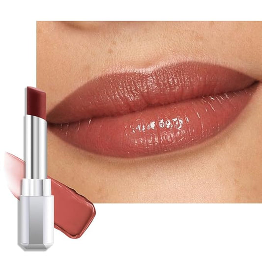 evpct Nude Brown Honey Lipstick Tinted Lip Balm, Sheer Hydrating Shine Tinted Lipstick for Women, Moisturizing Lip Color, Nourishing Tinted Lip Balm Plumper Gloss Stain, Glossy Shiny Finish, 08 Raisin