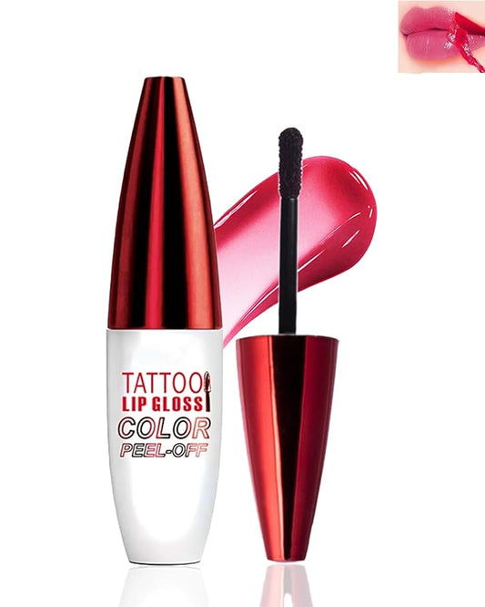 Peel Off Lip Stain Tattoo Lip Gloss, Pink Matte Lip Liner Stain Peel Off Waterproof Long Lasting,Highly Pigmented Transfer-Proof Lips Tint Stains Non-Stick Tinted Liquid Lipstick Makeup for Women-01