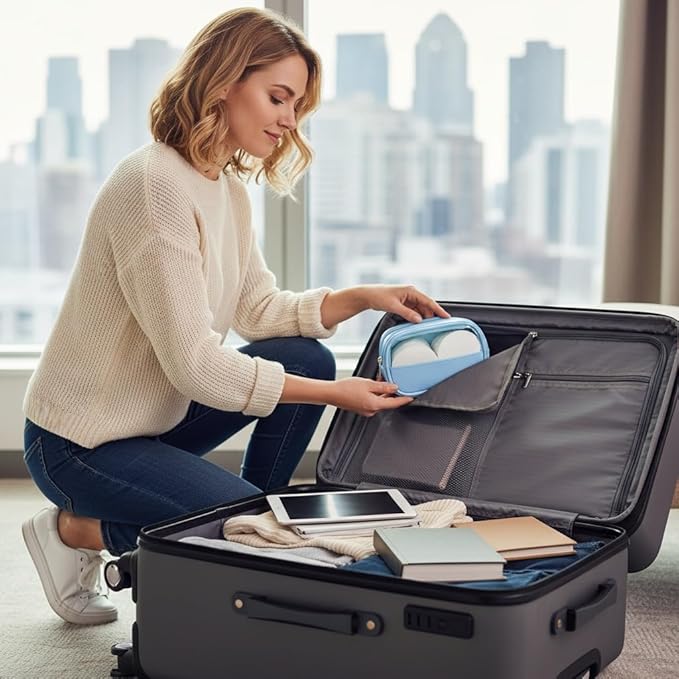 Portable Cotton Round Swab Organizer Case,2 in 1 Travel Cotton Pad Qtip Holder,Portable Storage Case for Floss Picks,Hair Tie Organizer,Bathroom Storage Organizer Qtip Dispenser Swabs Dispenser