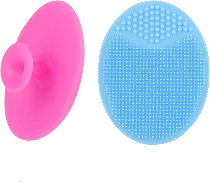 Face Scrubber,2 Pack Soft Silicone Scrubbies Facial Cleansing Pad Face Exfoliator Face Scrub Face Brush Silicone Scrubby for Massage Pore Cleansing Blackhead Removing Exfoliating,Cool Gift for Girl