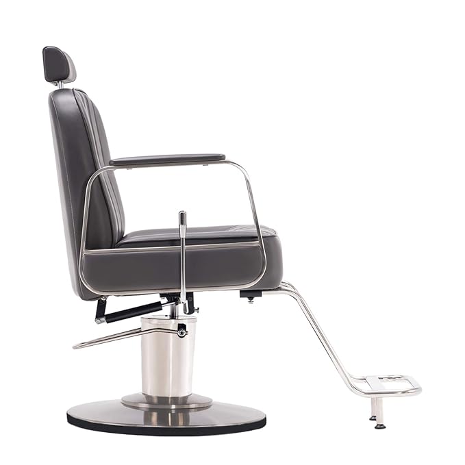BarberPub Salon Chair for Hair Stylist, All Purpose Hydraulic Barber Styling Chair, Beauty Spa Equipment 8548 (Grey)