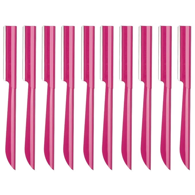 Eyebrow Razor, Eyebrow Razor Shaper for Men and Women, Grooming Shavers (red-10pcs)