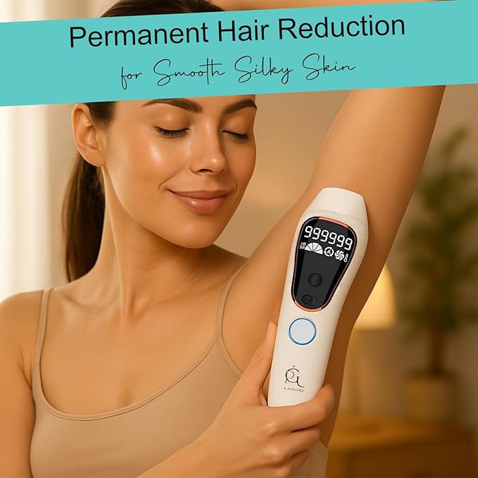 Professional IPL Laser Hair Removal Device & Epilator for Women and Men, 999,999 Flashes, Permanent Hair Reduction for Face, Legs, Arms, Bikini Line & Body, Painless Treatments for Smooth Skin at Home