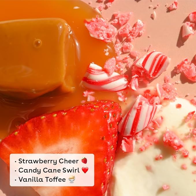 eos Holiday Lip Balm Gift- Strawberry Cheer, Candy Cane Swirl & Vanilla Toffee, Stocking Stuffers, All-Day Moisture Lip Care, 0.14 oz, 3 Count