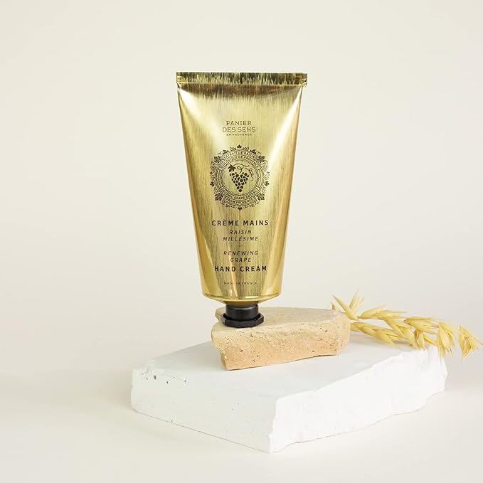 Panier des Sens Grape Hand Cream - Nourishing Shea Butter Hand Cream for Dry Cracked Hands 97% Natural Ingredients - Dermatologically Tested Hand Lotion for Woman Made in France, 2.5 fl oz