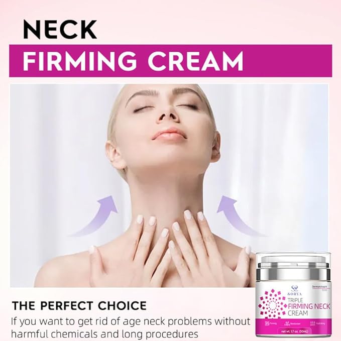Neck Firming Cream Aging Wrinkles Neck Moisturizer with Retinol, Collagen & Hyaluronic Acid, Hydrating Skincare for All Skin Types for Men & Women