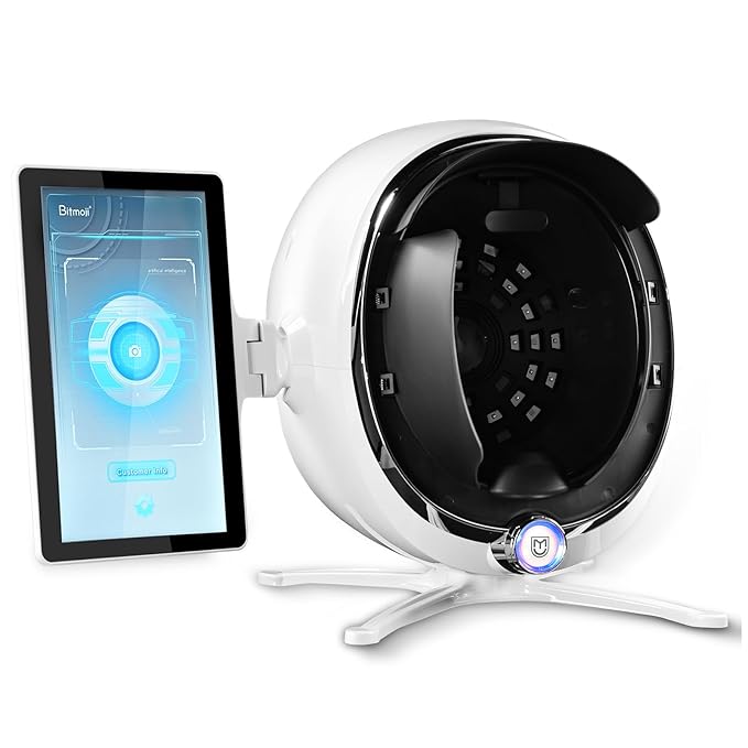 13.3 Inch 3D Digital Skin Analyzer Detector, AI Smart Facial Skin Analysis Machine, 38 Million Pixels, 8 Spectral Facial Moisture Analyzer for Beauty Salon Healthy Skin Care