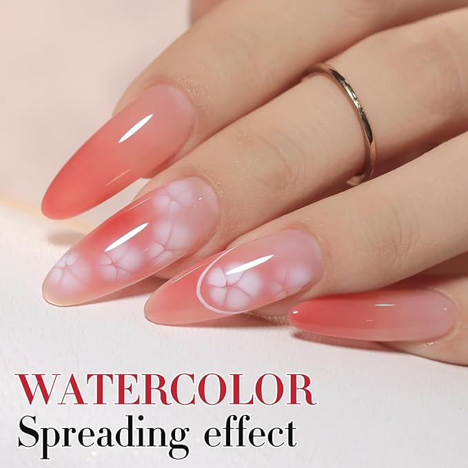 Double Rhythm Blooming Gel Polish 15 ml Clear Blooming Nail Art Polish for Spreading Effect DIY at Home 0.5 Oz (Clear)