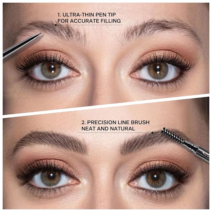 Ultra-Fine Eyebrow Pencils for Women, Waterproof Dual-Sided 5 Pack Taupe Eye Brows Pen, Draws Tiny Brow Hairs, Defines, Fills, Shapes, Contours, Combs -Milk Tea