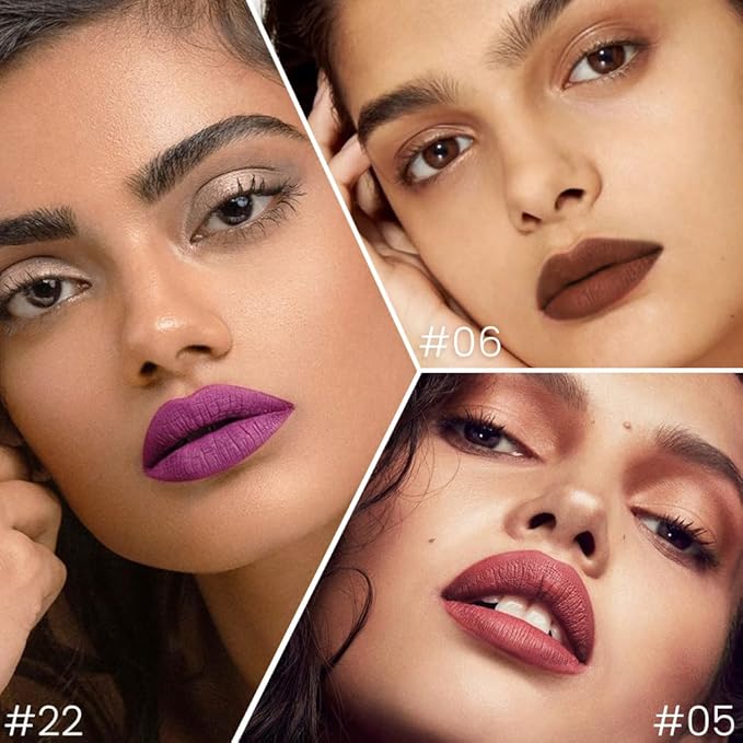 evpct 3Pcs Dark Mauve Coconut Brown Purple Matte Long Lasting Wear Lip Liner Pencils Makeup Set for Shaping & Sculpting Lips, No Transfer Waterproof Lip Liner Crayon lipliners Lipstick Pencil 5+6+22