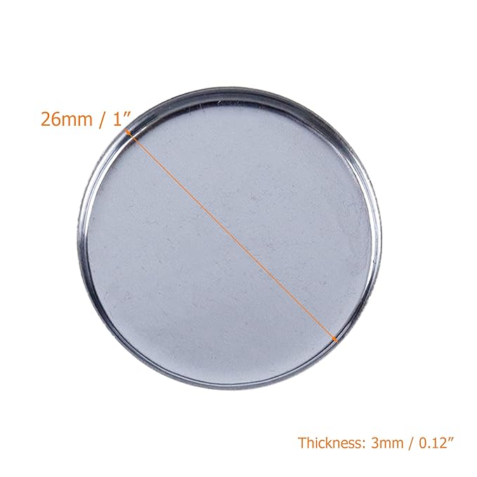 Pack of 30 Empty Round Metal Pans 26mm