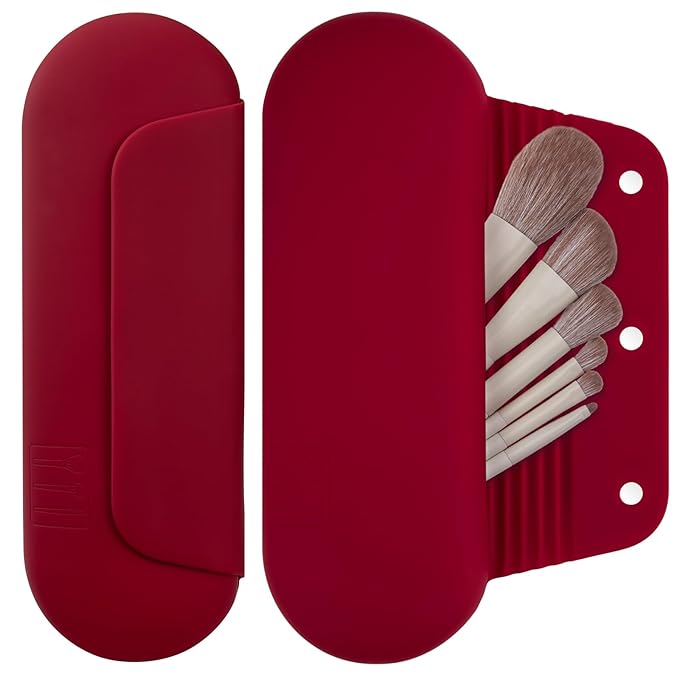 Silicone makeup brush holder travel