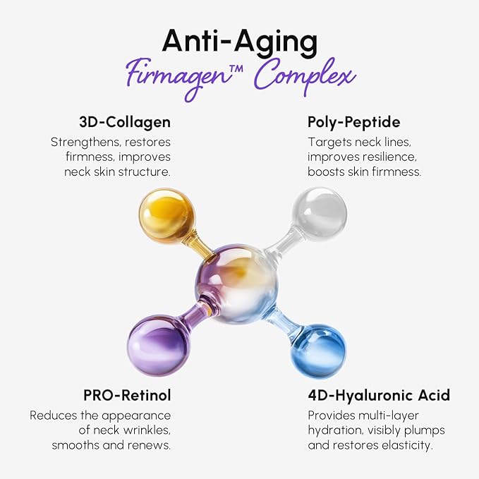 MAREE Neck Cream with Face Roller – Neck Creams For Tightening and Firming – Pro Retinol & AH-8 Firming Neck Cream Roller - Face Double Chin Wrinkle Cream for Women - Crema Reafirmante Para el Cuello