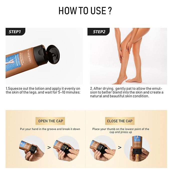 Leg Makeup Waterproof No Transfer, Leg Vein and Body Cover up Makeup for Tattoo Cover Up/Black Skin, Long Last Body Foundation 4 fl oz (Medium Golw)