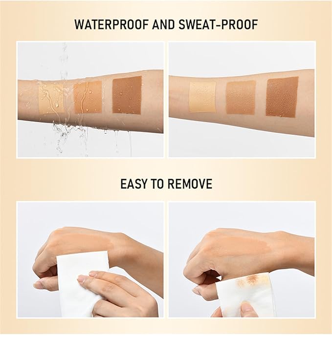 Leg Makeup Waterproof No Transfer, Leg Vein Cover up Makeup for Varicose Veins Waterproof Black Skin, Leg and Body Scar Cover up Makeup for Tattoo Cover Up, Long Lasting Body Foundation (1#, 4oz)