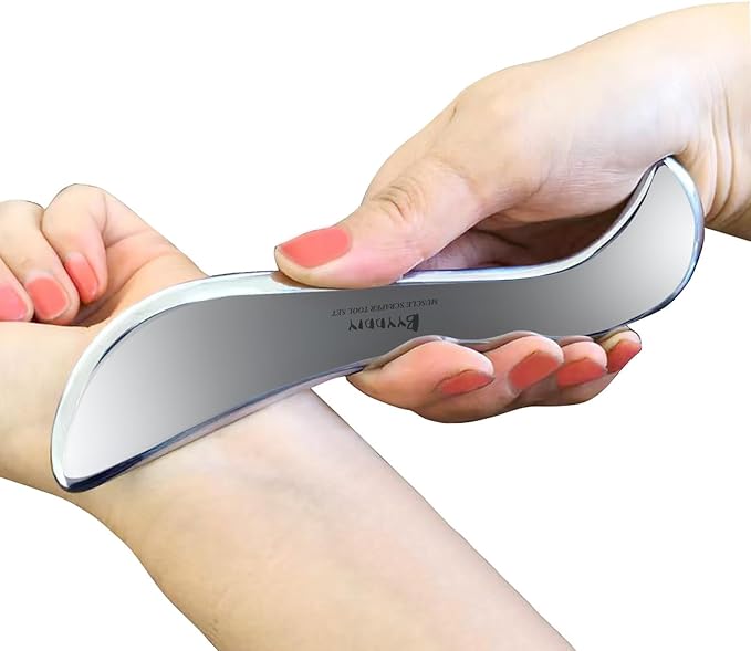 BYYDDIY Single-Bevel Stainless Steel Gua Sha Muscle Scraper Tool,Muscle Scraping Tool (S-Pro)
