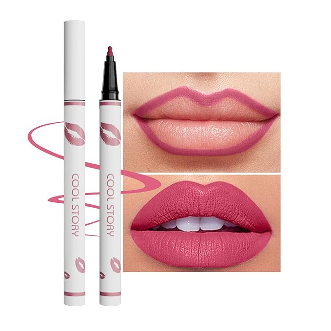 COOL STORY Matte Lip Liner Pencil - Waterproof, Non-Fading, Long-Lasting Plump Effect for Fuller Lips Makeup, Soft & Smooth Texture Easy Glide Lipstick (10#, Pack of 1)