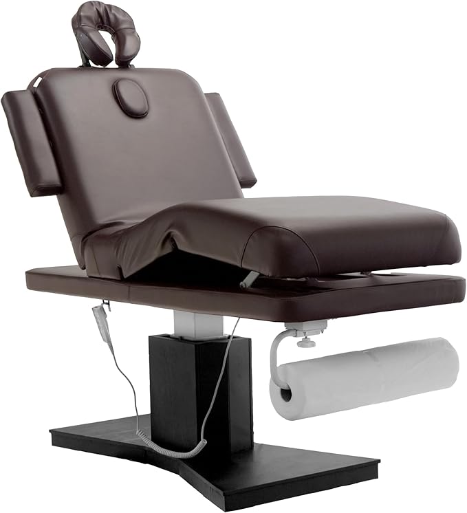 SKINACT Milo 3.0 Motor (with Independent Leg Adjustment) Electric Massage & Facial Bed/Table with Face Cradle Dark Brown