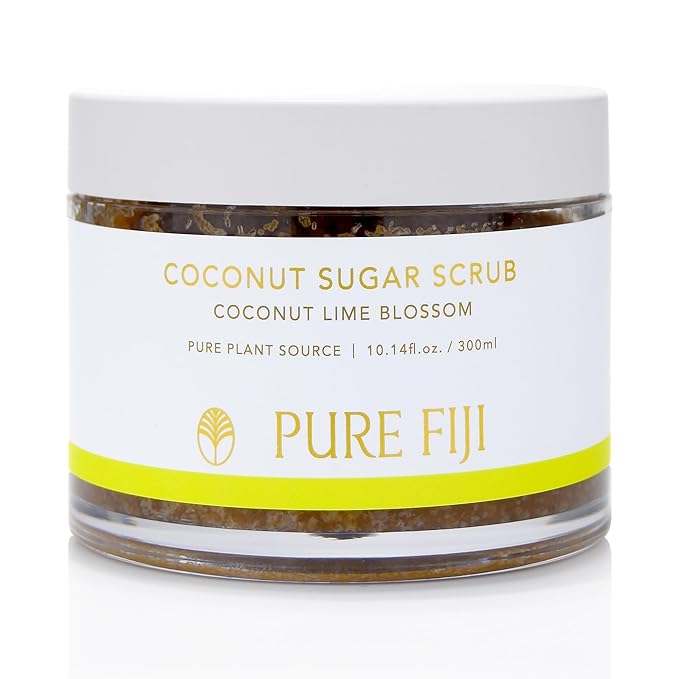 Pure Fiji Coconut Sugar Body Scrub, Coconut Lime Blossom (10.14 Oz/300ml)
