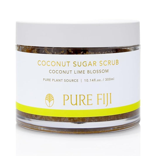 Pure Fiji Coconut Sugar Body Scrub, Coconut Lime Blossom (10.14 Oz/300ml)
