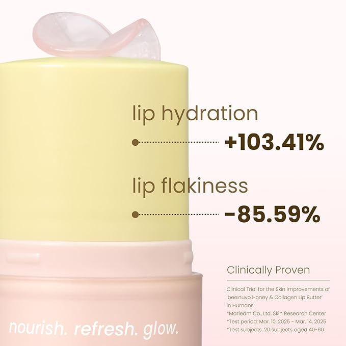 Honey & Collagen Lip Butter, Hydrating Lip Treatment, Overnight Lip Mask, Moisturizing Lip Balm with Jojoba Oil & Squalane, Lip Care, Korean Skin Care (0.45 oz)