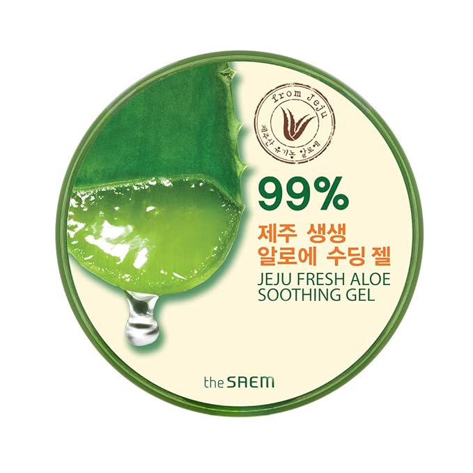 THESAEM Jeju Fresh Aloe Soothing Gel 10.1 fl. oz. (300ml) - 99% Aloe Vera, Hydrates & Dry, Itchy & irritated Skin