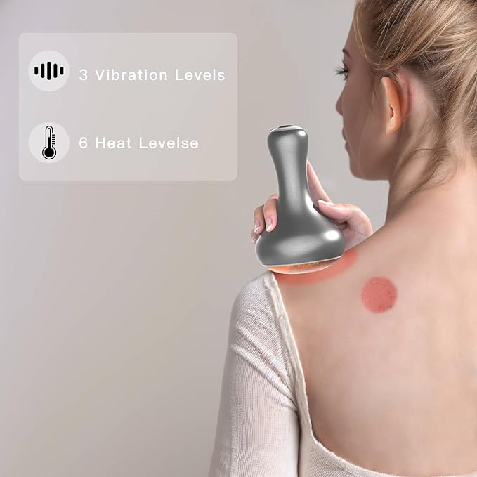 Hot Stones for Massage，Hot Stones Muscle Massage with Warmer, Wireless Natural Bian Stone Electric Gua Sha for Home Spa