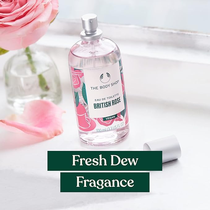 The Body Shop British Rose Eau De Toilette – Fresh Dewy Fragrance – Vegan – 3.3 oz