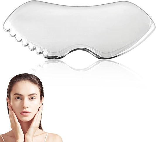 Guasha Tool for Face, Stainless Steel Metal Gua Sha Facial Tools for Body Lymphatic Drainage Massager Sculpting Skin Care (Bag 1, Count, 1)