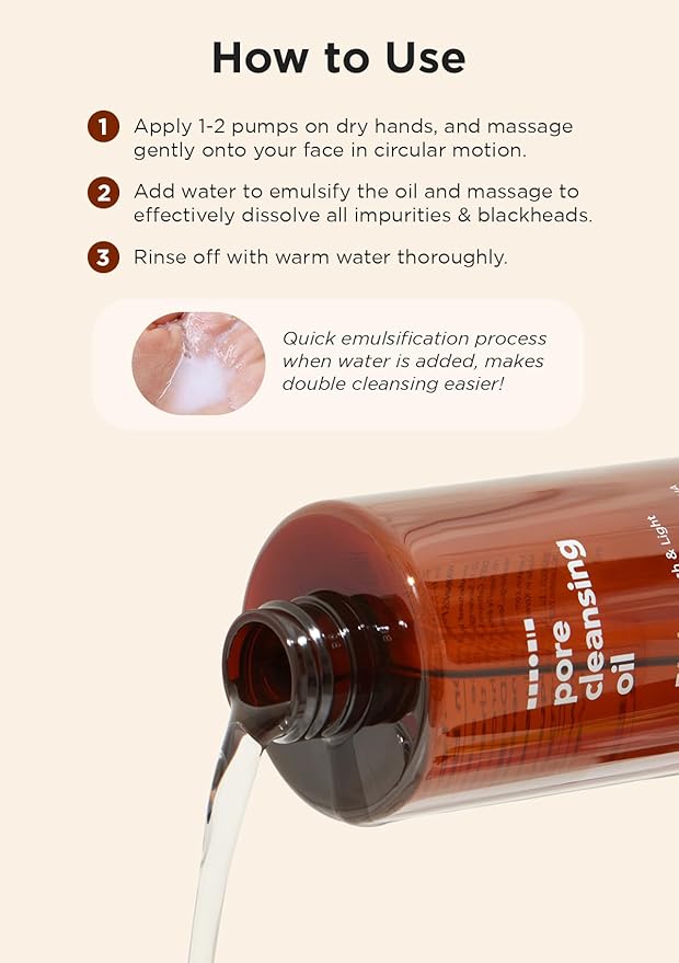 Hanskin BHA Pore Cleansing Oil, Gentle Blackhead Cleanser and Makeup Remover for Combination and Oily Skin, Korean Skincare [BHA/10.14 oz]