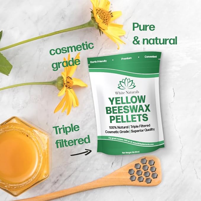 Yellow Beeswax Pellets 1lb (16oz), Pure, Lotions