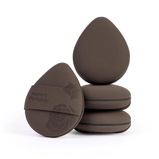 Rose Tatami Makeup Sponge Set,Double-Sided Egg Shape Rubycell for Liquid Foundations, Non-Absorbent & Fast Blending,Soft, Fluffy & Bouncy, 2 Beauty Puffs &Storage Case