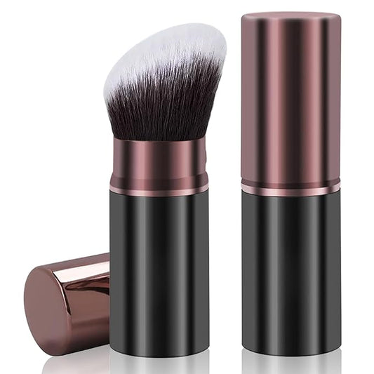 Retractable Kabuki Makeup Brush,Face Blush Brushes Powder Foundation Makeup Brush for Blending Liquid, Blush, Bronzer, Buffing, Sunscreen,Flawless Cosmetics