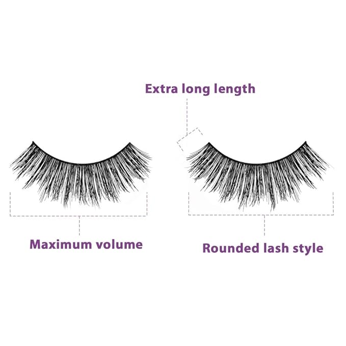 Ardell False Eyelashes Double Up 203 Black - Lightweight, Natural Look Strip Lashes for Glamorous Eye Makeup, 4 Pack