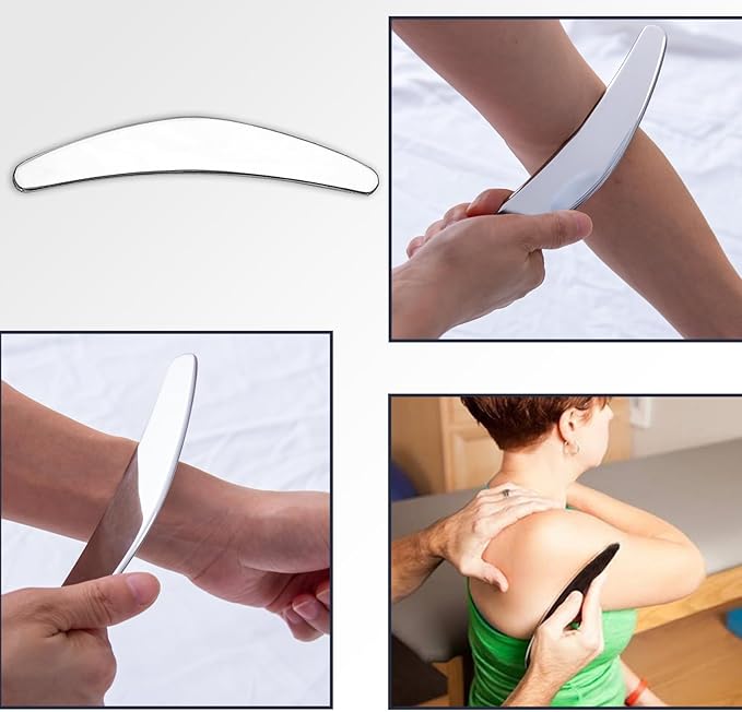 FeelFree Sport 3 in 1 Muscle Scraper Tool-Gua Sha Scraping Tool Physical Therapy Massage Tool-Soft Tissue Mobilization for Back, Legs, Arm (A+D+S)