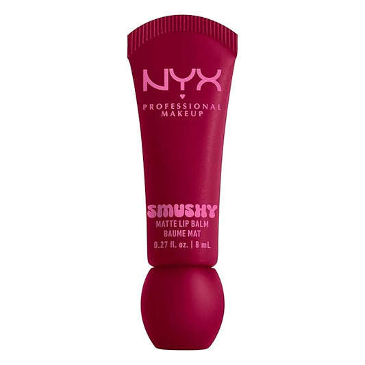 NYX PROFESSIONAL MAKEUP Smushy Matte Lip Balm, Tinted Lip Moisturizer with Soft, Matte Finish - Squeeze N' Sizzle (Cherry Red)