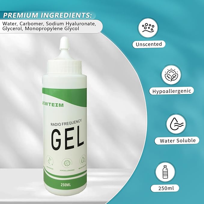 Hydrating Radio Frequency Gel, Facial Conductive Gel for Microcurent for Body Contouring & Skin Tightening Pack of 2