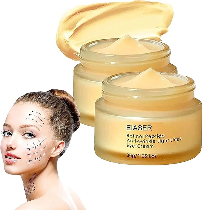 Retinol Polypeptide Eye Cream,Retinol Eye Cream for Dark Circles and Puffiness, Visible Results in 3-4 Weeks, Under Eye Cream for Anti Aging, for Puffiness and Bags to Reduce Fine Lines(2pcs)