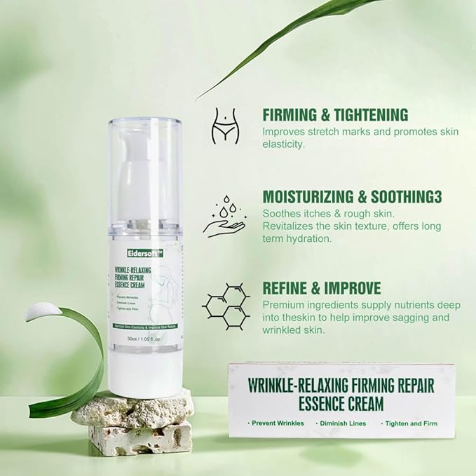 Wrinkle-Relaxing Firming Repair Essence Cream - Removes Maternity Stretch Marks, Prevents Wrinkles & Fine Lines, Nourishes & Rejuvenates Skin with Safe, Natural Formula