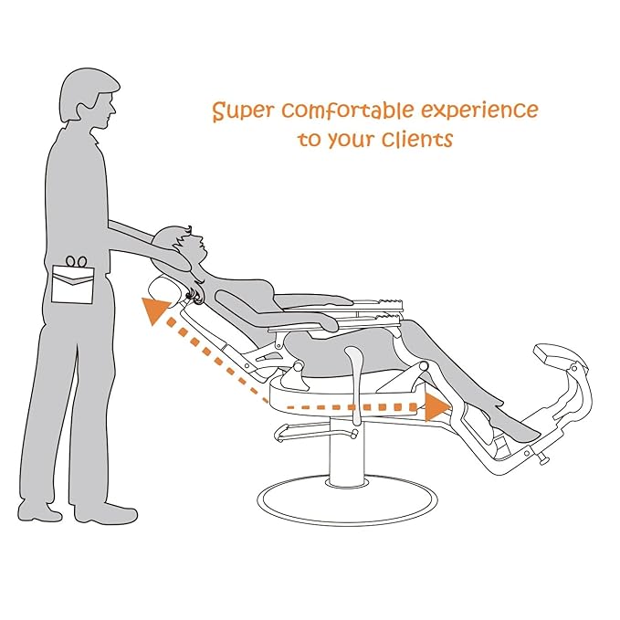 Barber Chair Hair Salon Chair,Heavy Duty 700 LBS, for Hair Stylist Barber Beauty Tattoo Massage(Black Square)