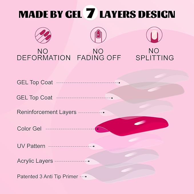 Jofay Fashion Press On Nails - Christmas Short Square Chrome Red for Gifts, Stick On Nails with Glue, Glossy Reusable Tips in 16 Sizes - 32 Soft Gel Fake Nails Kit